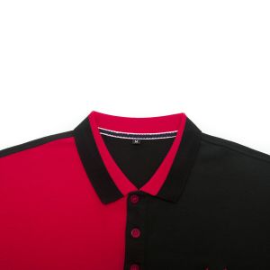 MANEXSPRESS חולצות פולו חולצת טישרט פולו שחור-אדום