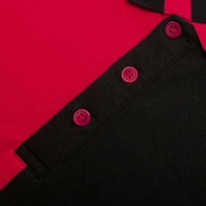 MANEXSPRESS חולצות פולו חולצת טישרט פולו שחור-אדום